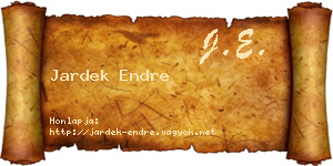 Jardek Endre névjegykártya